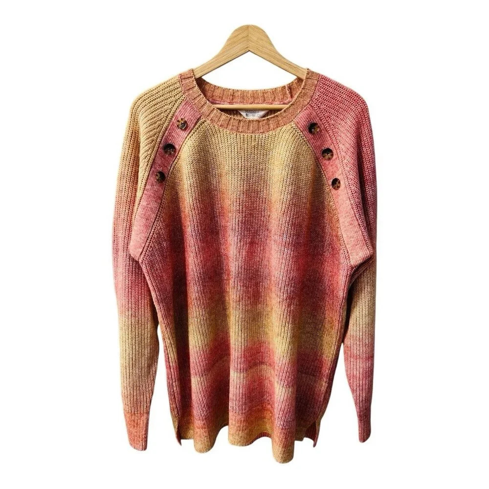Market & Spruce Women's Multi-Color Long Sleeve Pullover Sweater Plus Size 3X